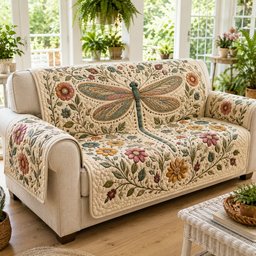 Spring Blossom Hover Quilted Sofa Cover Festive Couch Cover Christmas Presents