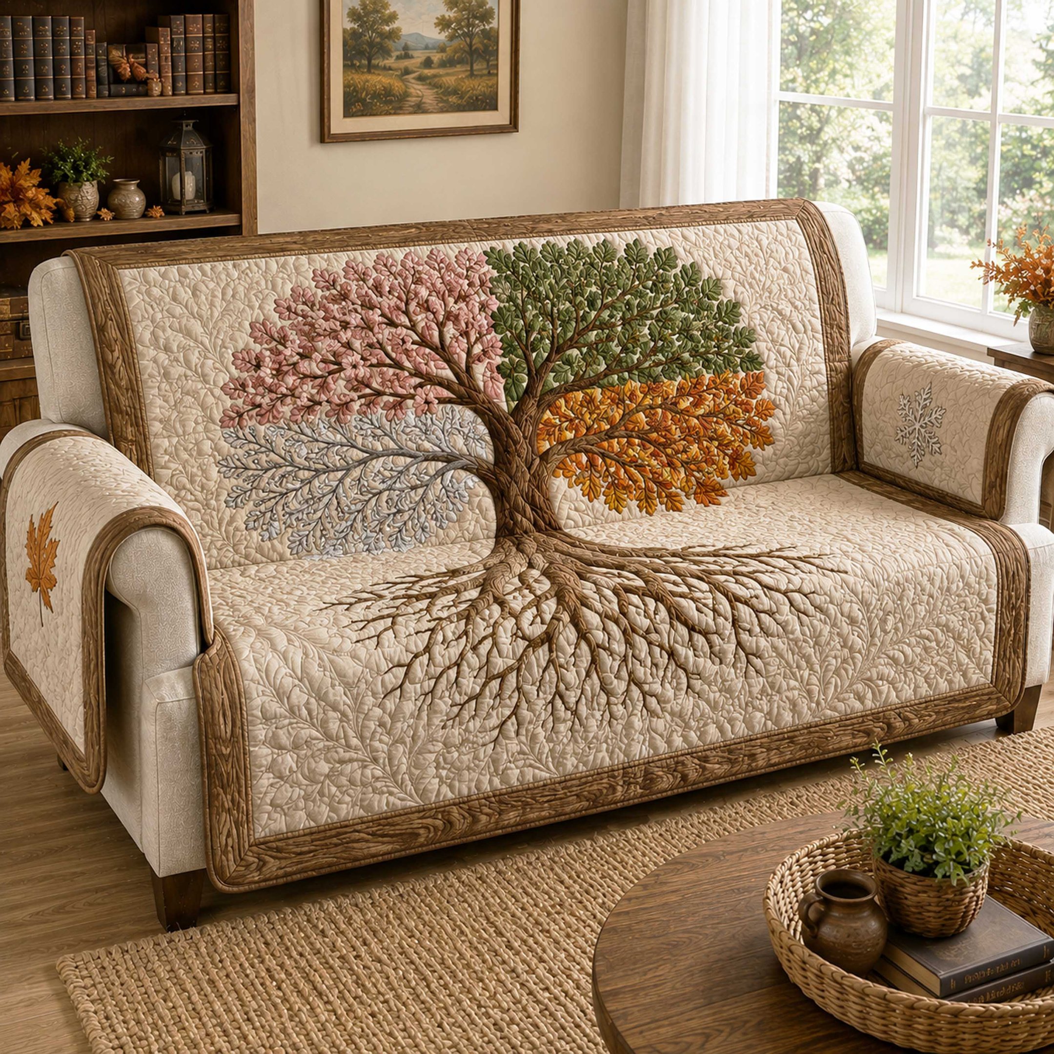 Living Roots Quilted Sofa Cover Quilted Living Room Decor Christmas Gifts