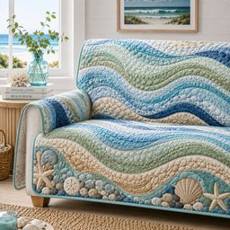 Ebbing Sand Ripple Quilted Sofa Cover Winter Quilted Sofa Cover Christmas Presents