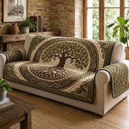 Hearthstone Sacred Roots Quilted Sofa Cover Christmas Quilted Couch Cover For Holiday