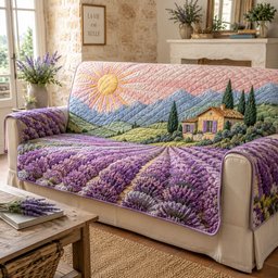 Lavender Province Zenith Quilted Sofa Cover Christmas Furniture Cover Friends Gift