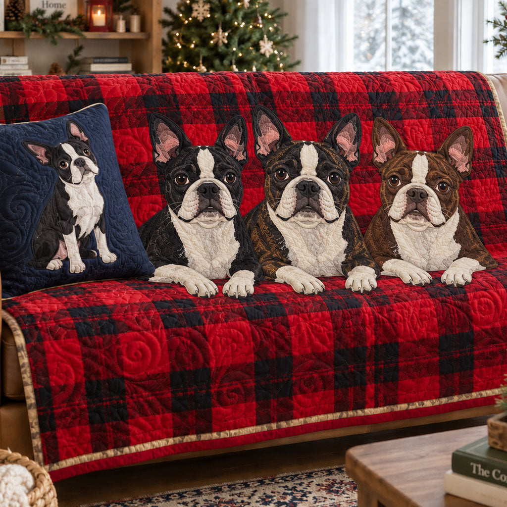 Rustic Holiday Paws Quilted Sofa Cover Holiday Quilted Couch Cover For Winter Home Decor