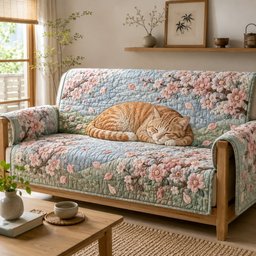 Sakura Whisker Drift Quilted Sofa Cover Xmas Couch Cover Christmas Ideas For Her