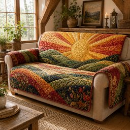 Rolling Amber Luster Quilted Sofa Cover Christmas Quilted Couch Cover For Holiday Decor