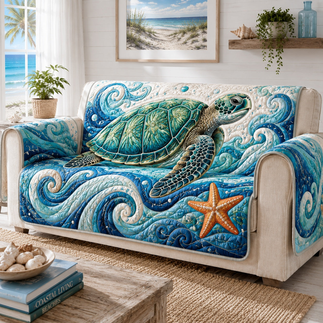Majestic Emerald Drifter Quilted Sofa Cover Xmas Home Decor Christmas Presents