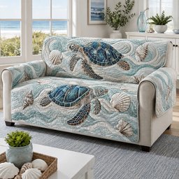 Frosted Foam Explorers Quilted Sofa Cover Xmas Quilted Couch Cover Turtle Lover Gifts