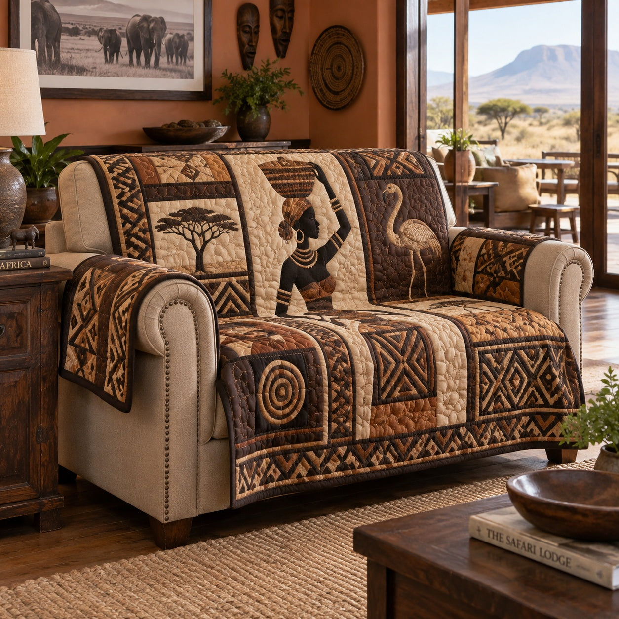 Rift Valley Grace Quilted Sofa Cover Quilted Sofa Cover For Christmas Home Decor