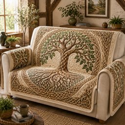 Braided Willow Harmony Quilted Sofa Cover Winter Quilted Sofa Cover Gift For Parents