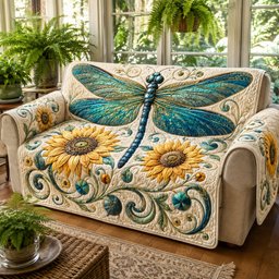Turquoise Sunlit Glider Quilted Sofa Cover Christmas Sofa Protector Gift For Grandpa