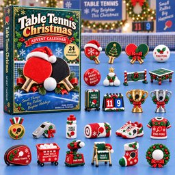 CHRISTMAS KICKOFF 40% OFF - Table Tennis Christmas Advent Calendar 2026 - 24-Day Festive Countdown, Acrylic Charms Blind Box - Gift For Table Tennis Lovers AC0HA420