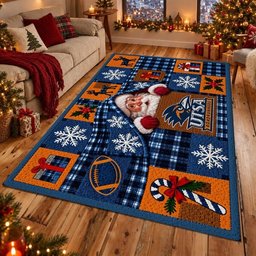 Utsa Roadrunners NCAA Christmas Quilted Area Rug Roadrunners Home Decor Gift Guide
