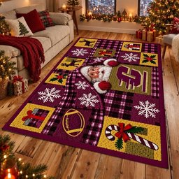 Central Michigan Chippewas NCAA Christmas Quilted Area Rug Chippewas Fan Decor Fan Gifts
