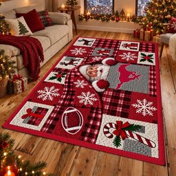 SMU Mustangs NCAA Christmas Quilted Area Rug Mustangs Home Decor Gift For Son