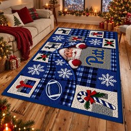 Pittsburgh Panthers NCAA Christmas Quilted Area Rug Panthers Holiday Decor Gift For Wife