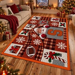 Syracuse Orange NCAA Christmas Quilted Area Rug Syracuse Sports Decor Best Gift Ideas