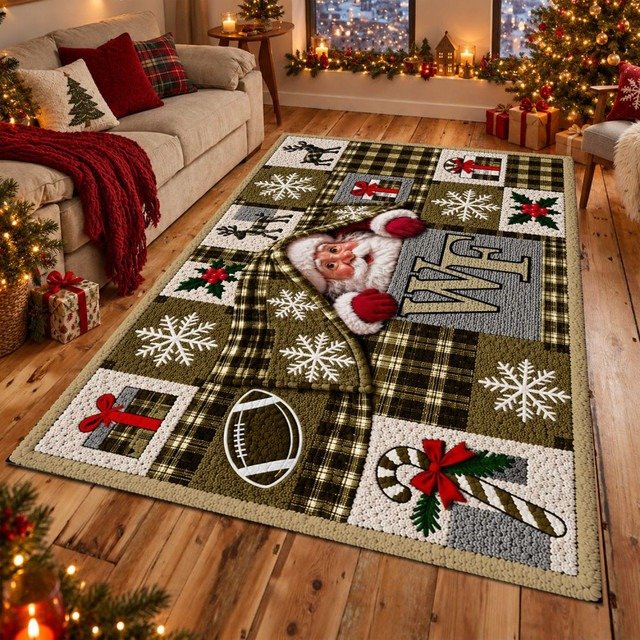 Wake Forest Demon Deacons NCAA Christmas Quilted Area Rug Wake Forest Sports Decor Gifts