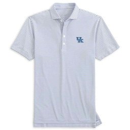 Kentucky Wildcats Merch Johnnie-O Stetsons Stripe Polo Shirt Wildcats Game Wear