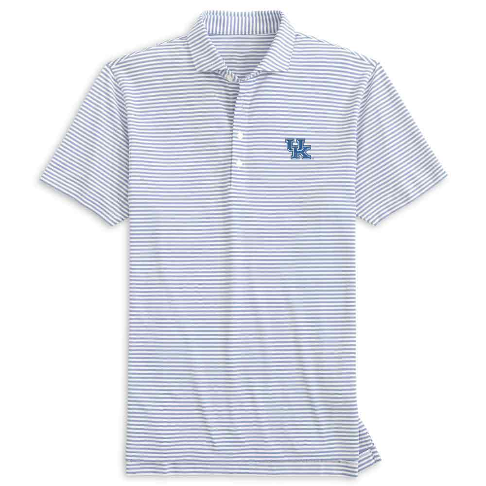 Kentucky Wildcats Merch Johnnie-O Stetsons Stripe Polo Shirt Wildcats Game Wear