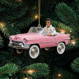 Elvis Presley Pink Cadillac Christmas Ornament Elvis Presley Fan Xmas Ornament Gifts