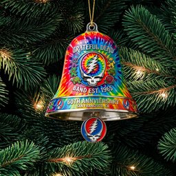 Grateful Dead 60th Anniversary Bell Christmas Ornament Grateful Dead Fan Xmas Ornament