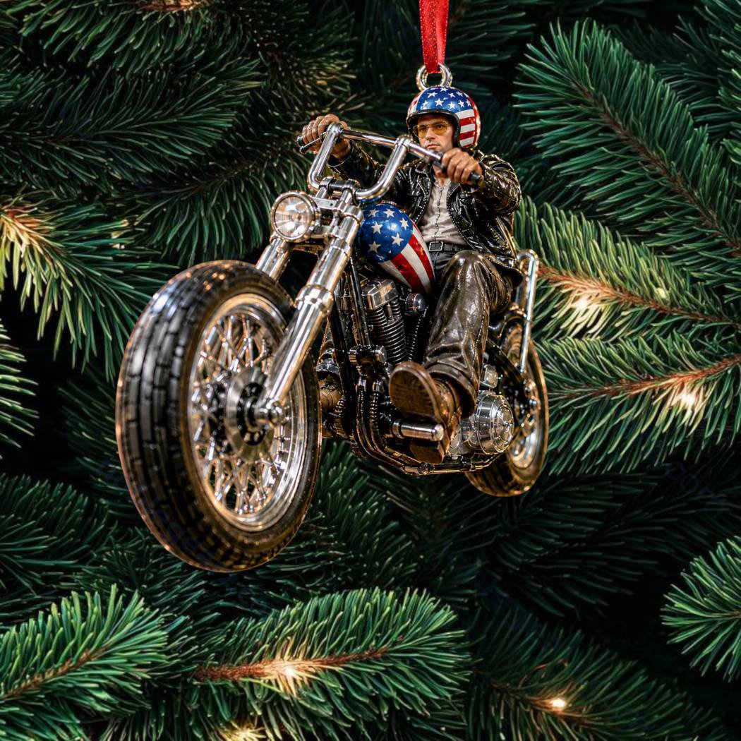 Easy Rider 57th Anniversary Motorcycle Christmas Ornament Easy Rider Xmas Ornament