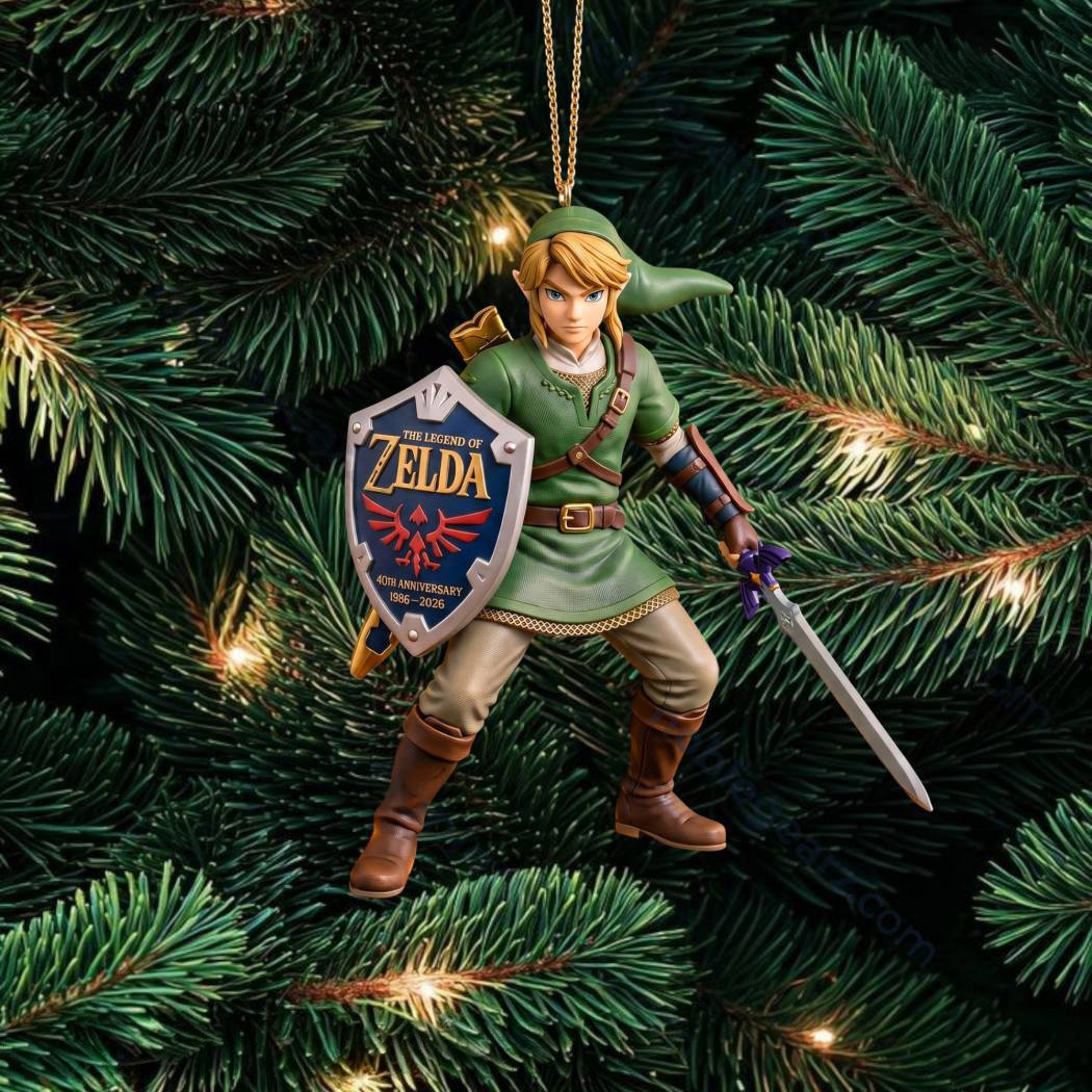 The Legend Of Zelda 40th Anniversary Link Christmas Ornament The Legend Of Zelda Merch