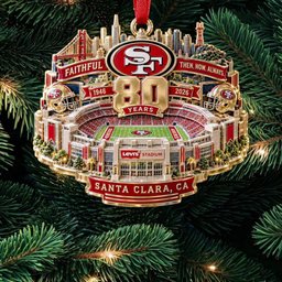 San Francisco 49ers 80th Anniversary Levi_s Stadium Christmas Ornament 49ers Xmas Merch