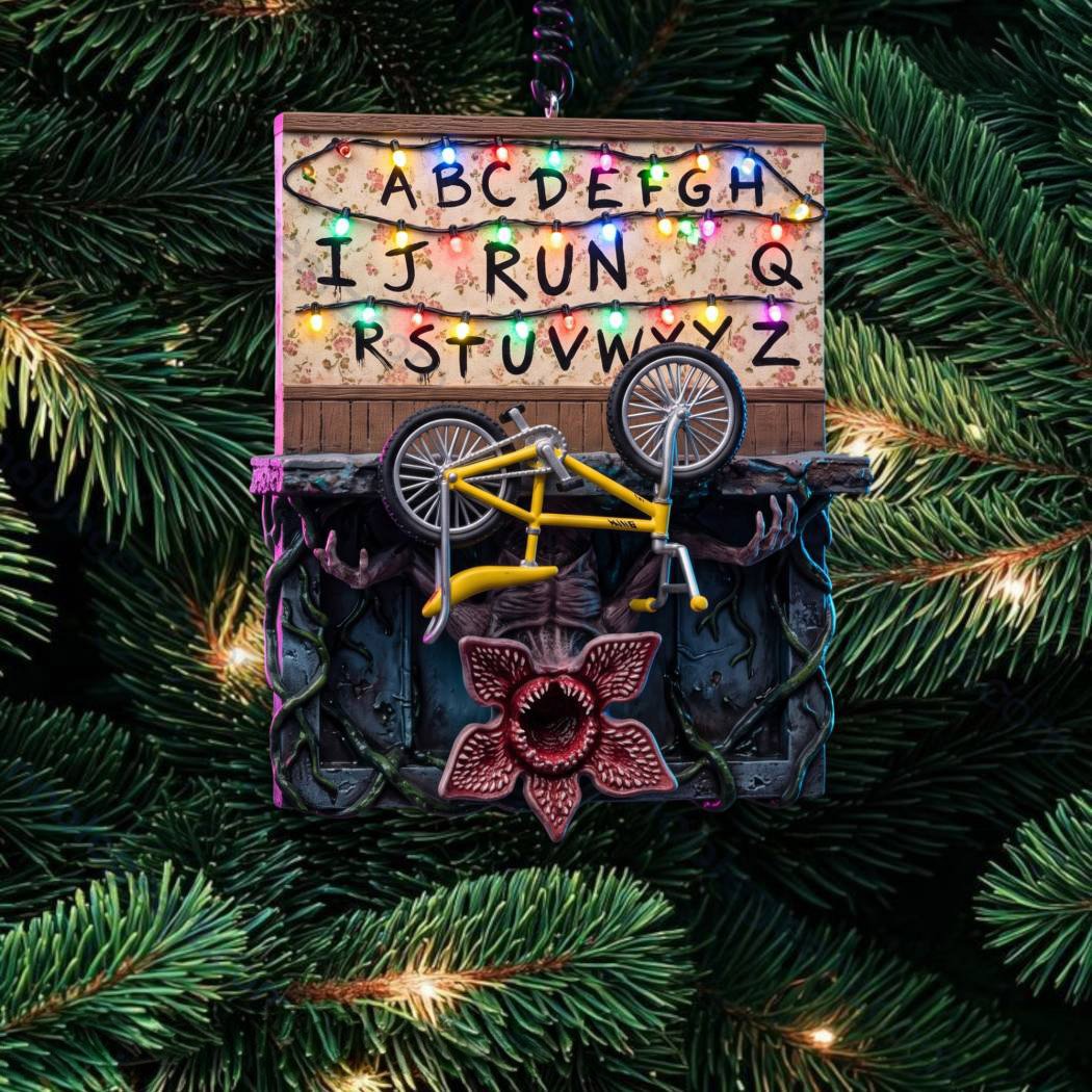 Stranger Things Alphabet Wall And Demogorgon Christmas Ornament Unique Xmas Ornament
