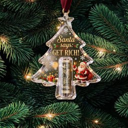 Santa Says Get Rich Money Holder Funny Christmas Ornament Funny Xmas Ornament