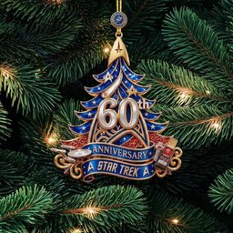 Space Starship 60th Anniversary Holiday Christmas Ornament Star Trek Fan Xmas Ornament