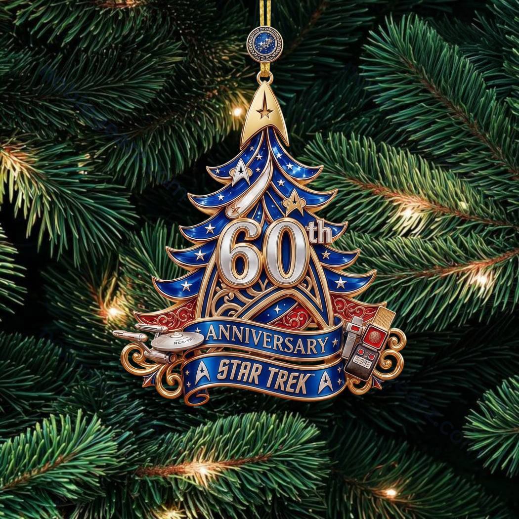 Space Starship 60th Anniversary Holiday Christmas Ornament Star Trek Fan Xmas Ornament