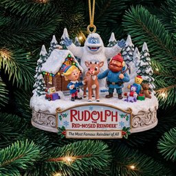 Rudolph The Red-Nosed Reindeer Christmas Ornament Rudolph Lover Ornament Xmas Gifts