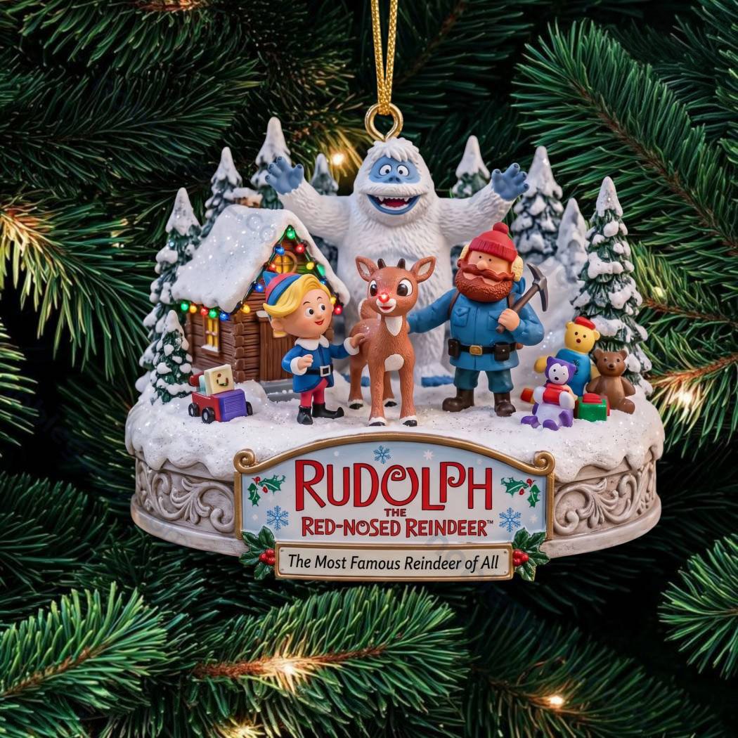 Rudolph The Red-Nosed Reindeer Christmas Ornament Rudolph Lover Ornament Xmas Gifts