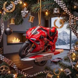 Ducati 100th Anniversary Racing Motorcycle Christmas Ornament Ducati Fan Xmas Ornament