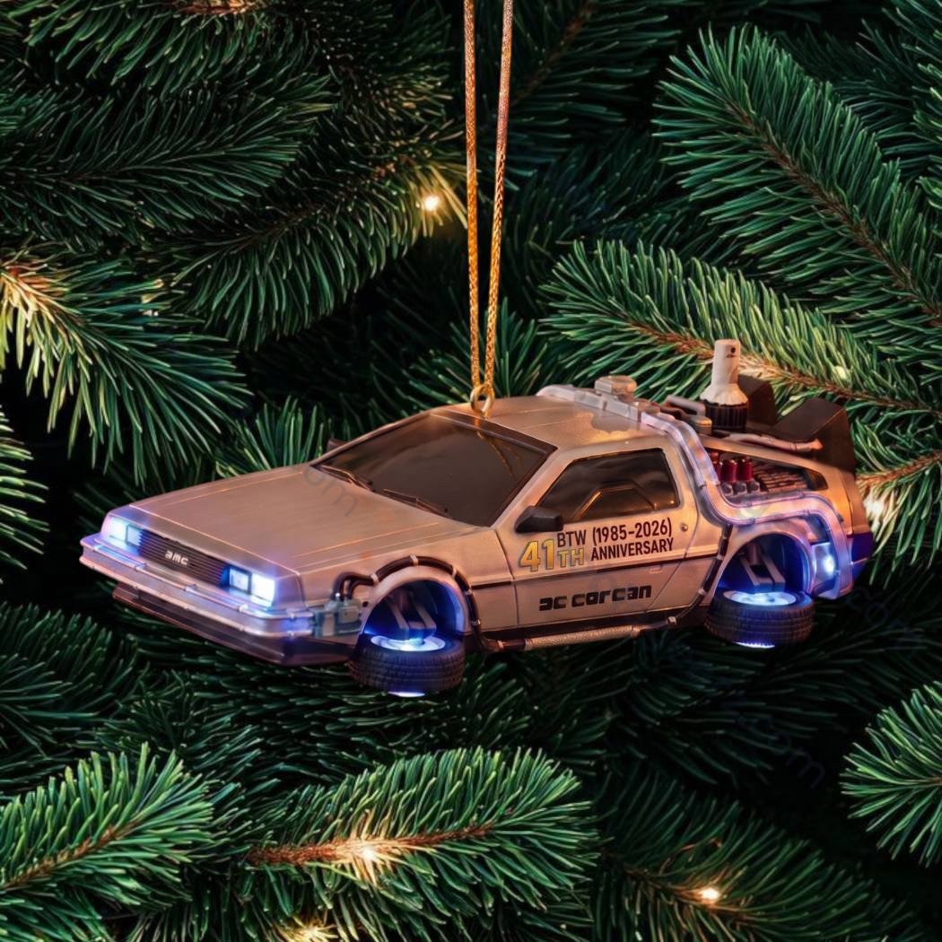 Back To The Future DeLorean 41st Anniversary Christmas Ornament BTW Xmas Ornament