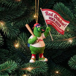 Philadelphia Phillies Phillie Phanatic Red October Christmas Ornament Phillies Xmas Merch