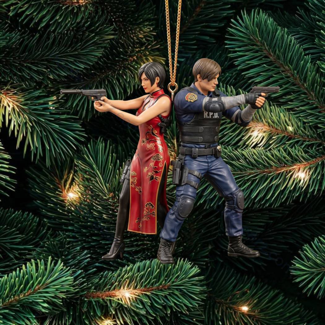 Resident Evil Leon Kennedy And Ada Wong Christmas Ornament Resident Evil Merch Gifts
