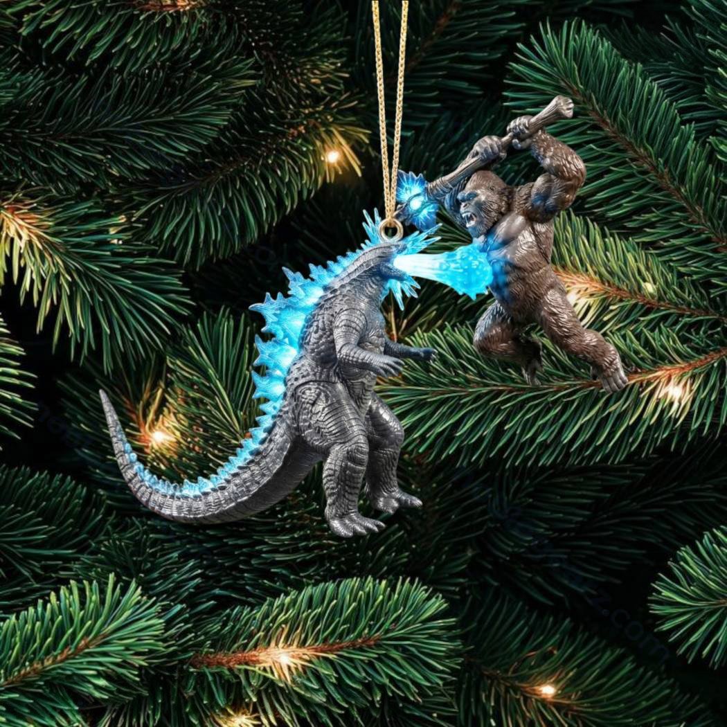 Godzilla Vs Kong Battle Axe Christmas Ornament Godzilla Vs Kong Fan Xmas Ornament