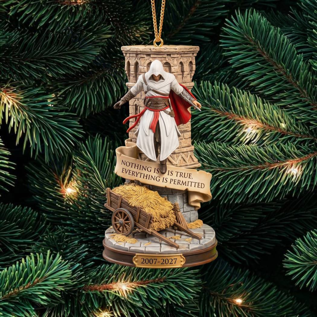 Assassin_s Creed Ezio Leap Of Faith Christmas Ornament Faith Xmas Ornament Dad Gift