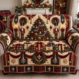 Nutcracker Christmas Magic Quilted Sofa Cover