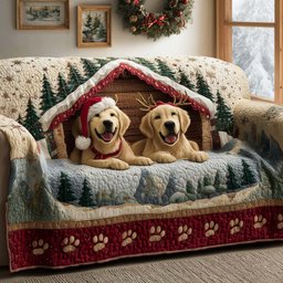 Holiday Cabin Quilted Sofa Cover