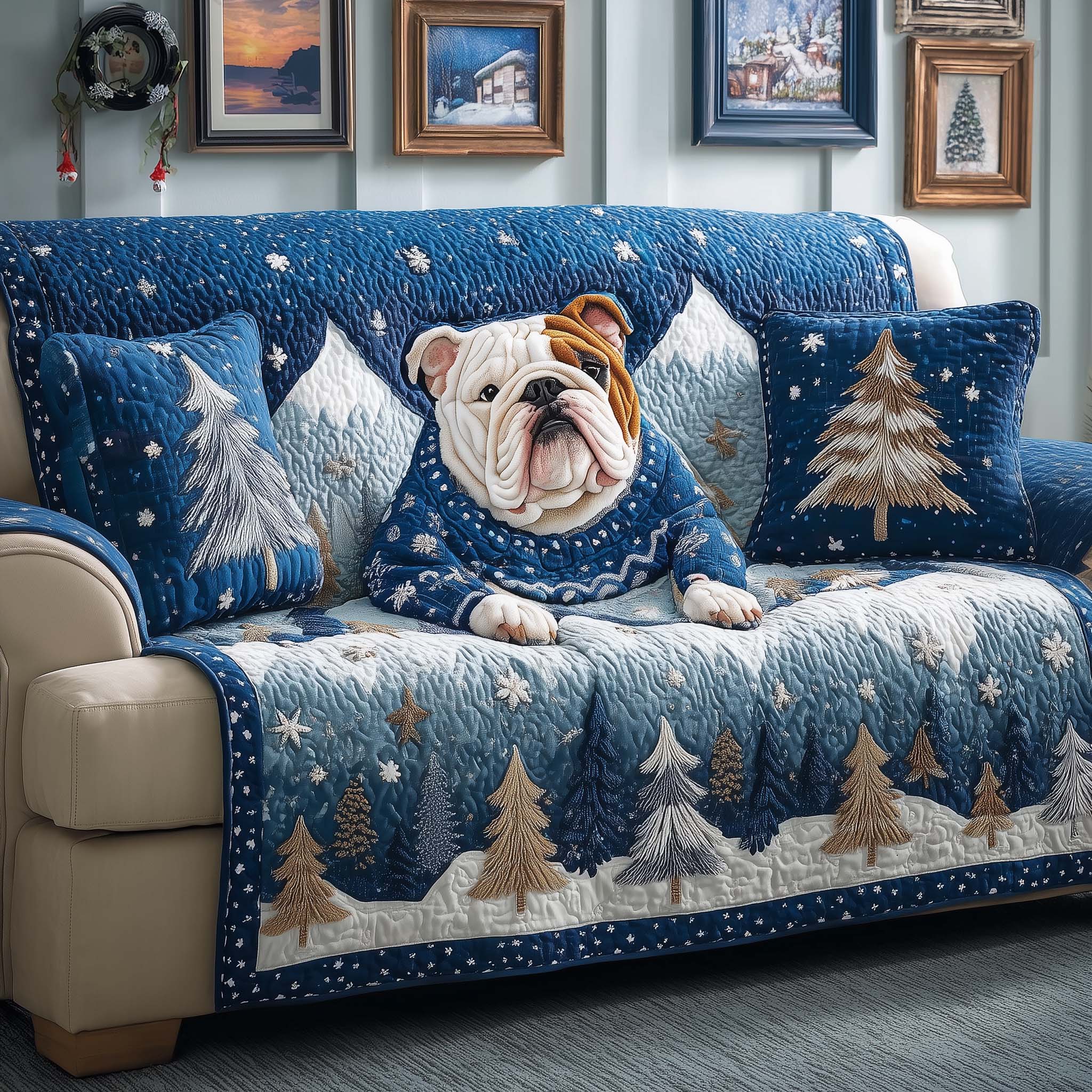 Snowy Sweater Quilted Sofa Cover