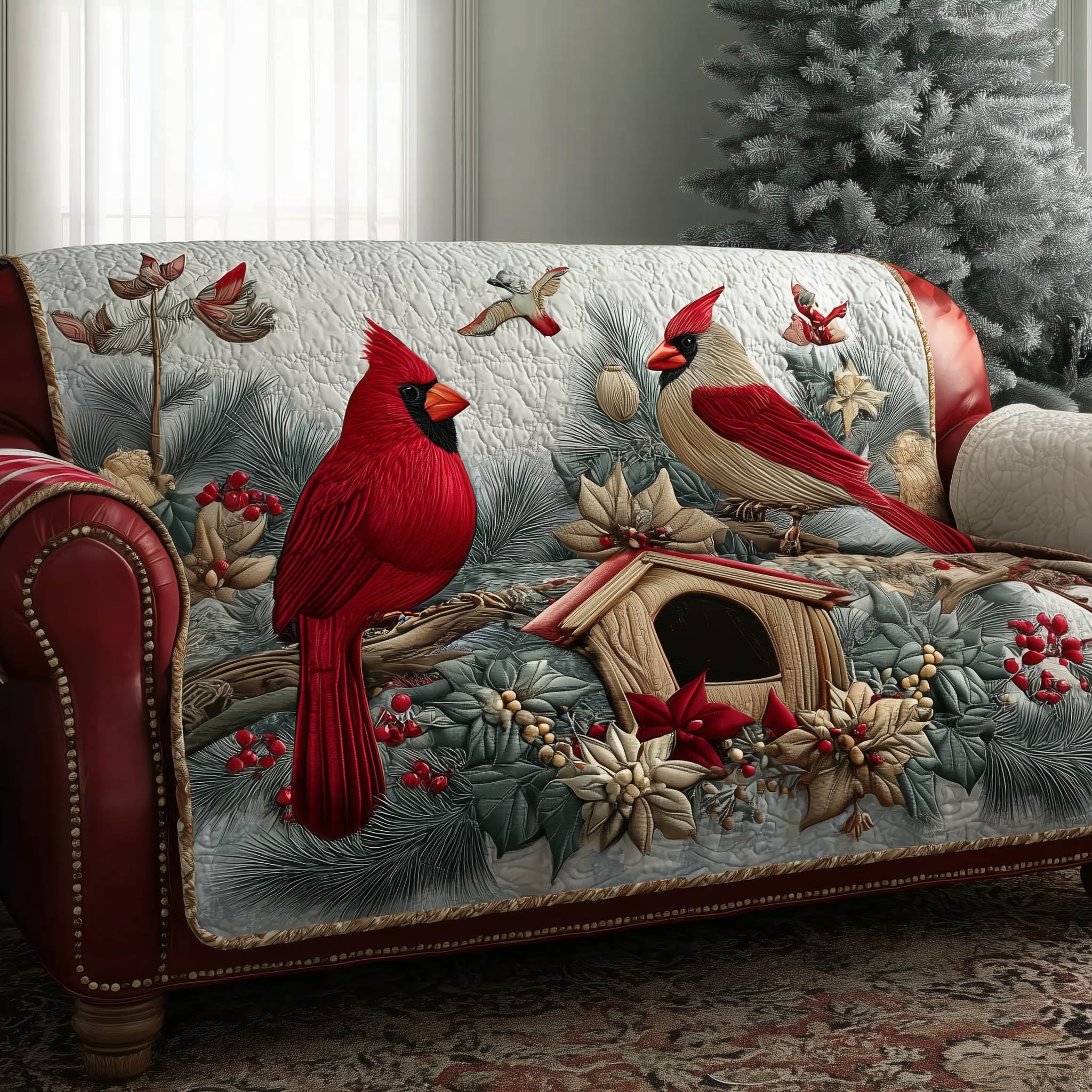 Cardinal Nest Quilted Sofa Cover