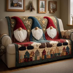 Gnome Trio Quilted Sofa Cover