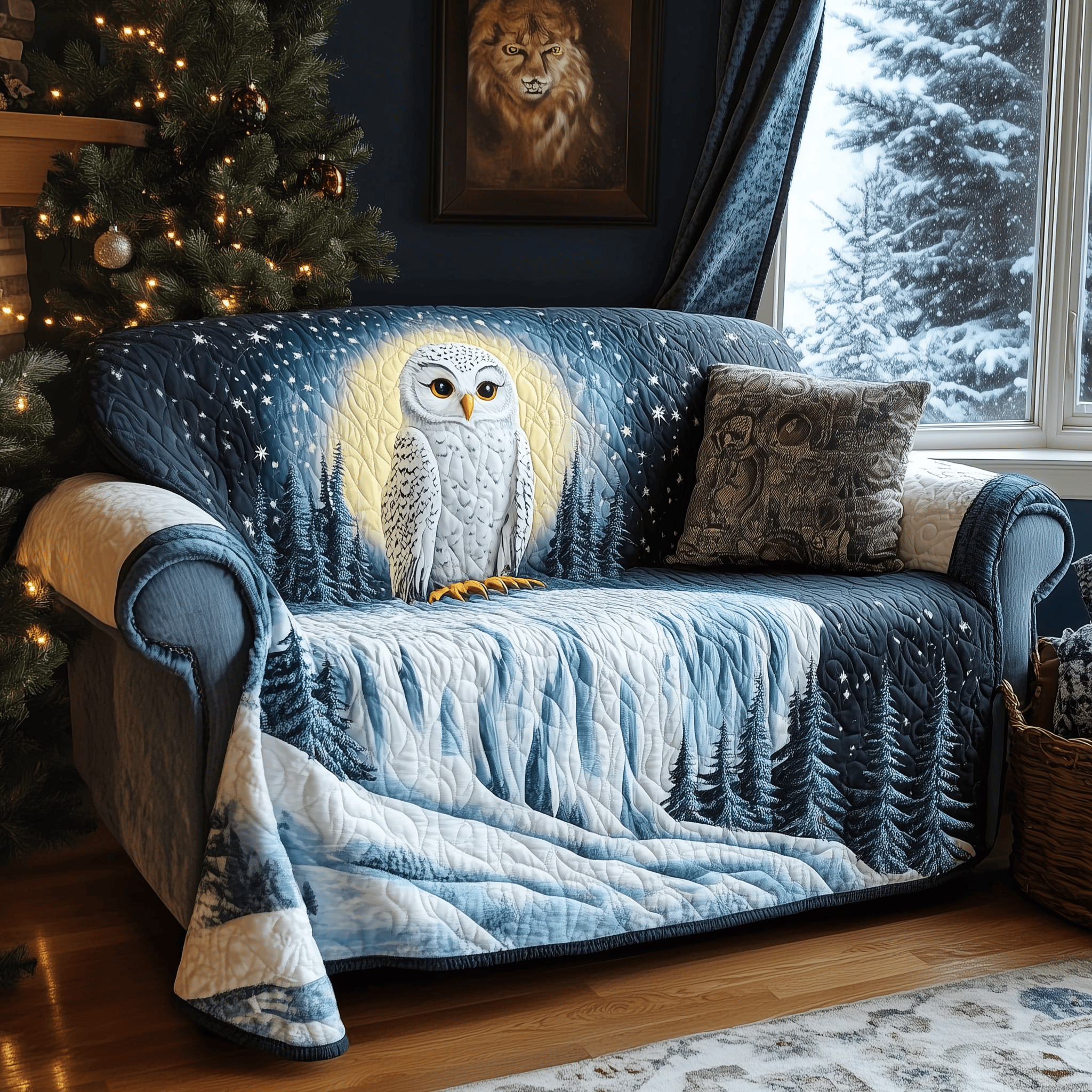 Snow Sentinel Quilted Sofa Cover