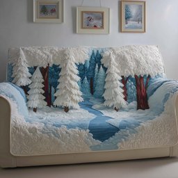 Winter River Quilted Sofa Cover