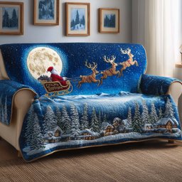 Moon Santa Quilted Sofa Cover