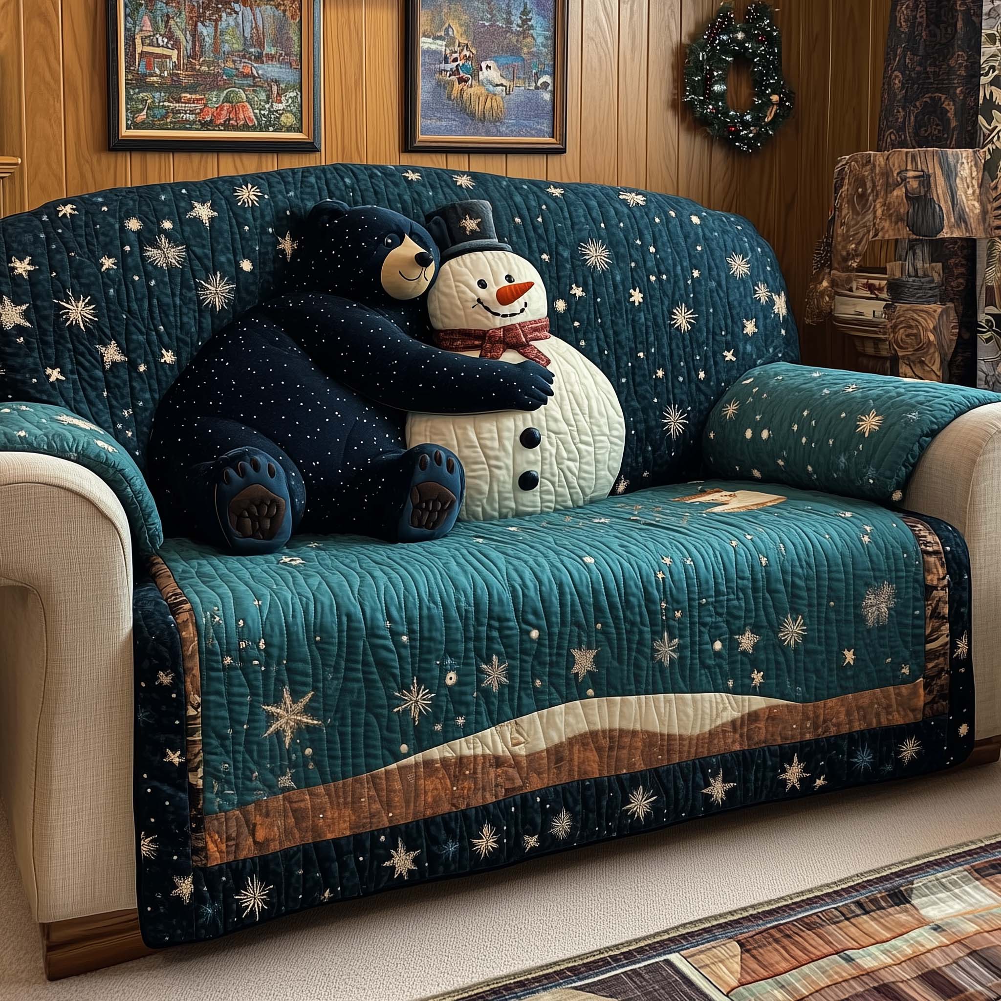 Cozy Hug Quilted Sofa Cover
