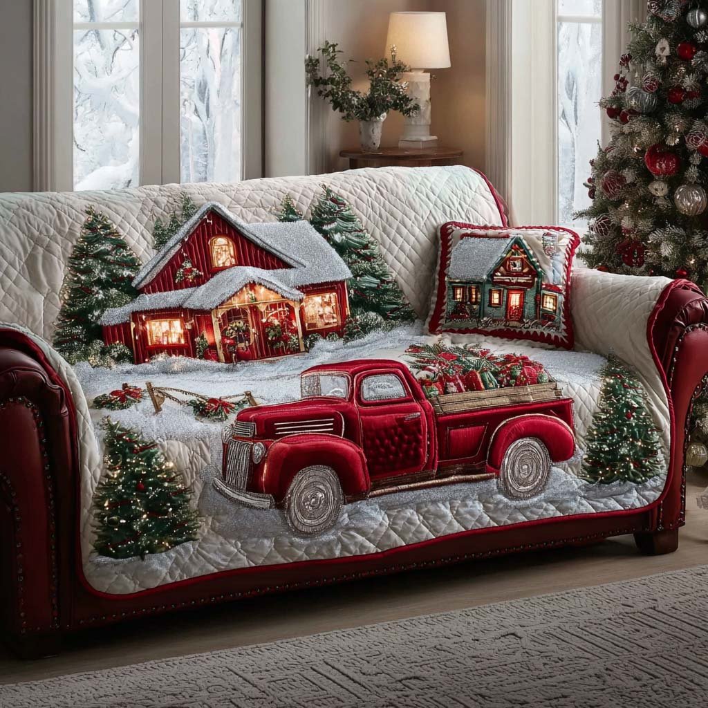 Frosted Journey Quilted Sofa Cover