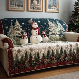 Snowman Quilted Sofa Cover